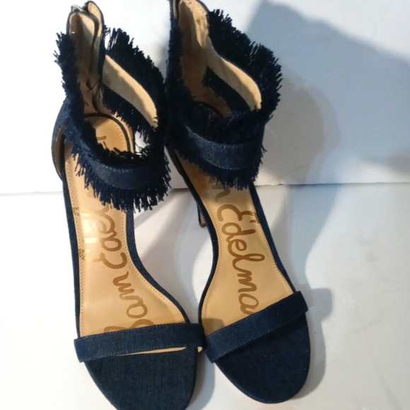 Sam Edelman Shoes - Sam Edelman Anabeth Denim Fringe Heel Size 8